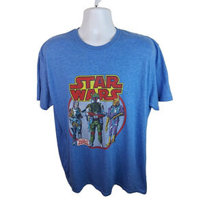 Official Star Wars Bounty Hunter Boba Fett Blue Tshirt Size 2XL